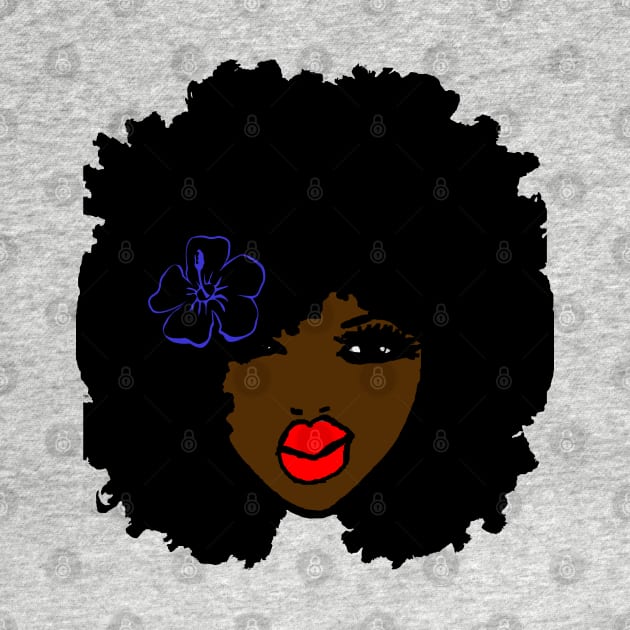 BrownSkin Curly Afro Natural Hair💋💋 RedLips Tshirt Brand New: JUST Released... by EllenDaisyShop